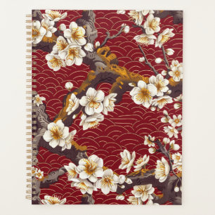 Agenda Patrón elegante sin soldadura de flores de cerezo