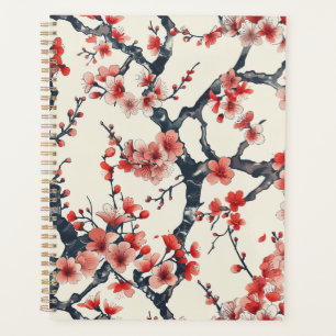 Agenda Patrón elegante sin soldadura de flores de cerezo