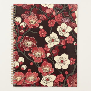Agenda Patrón elegante sin soldadura de flores de cerezo