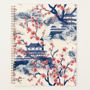 Agenda Patrón elegante sin soldadura de flores de cerezo 