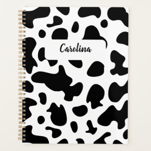 Agenda patrón en blanco y negro de impresión animal