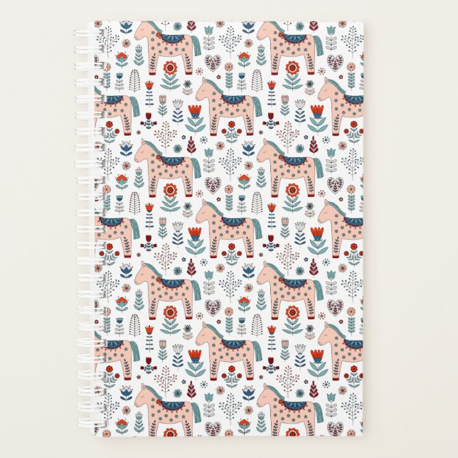 Agenda Patrón escandinavo de arte folclórico de caballos (Anverso)