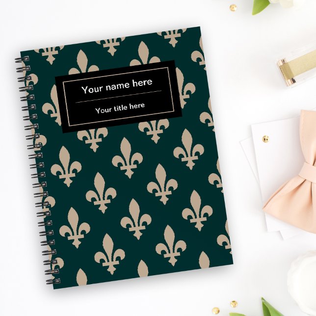Agenda Patrón Fleur de Lis, francés, real, crema, verde (Subido por el creador)