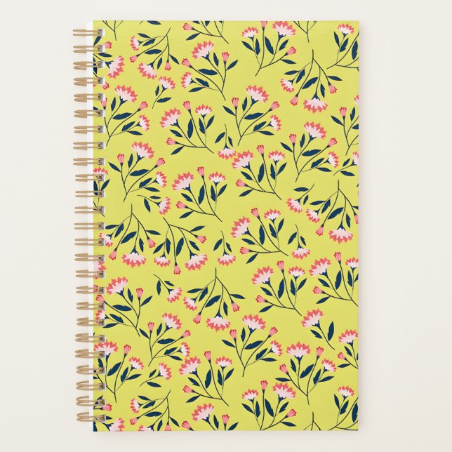 Agenda  Patrón floral alegre: flores rosadas  (Anverso)