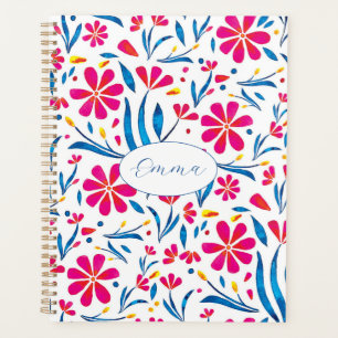 Agenda Patrón floral ascendente personalizado
