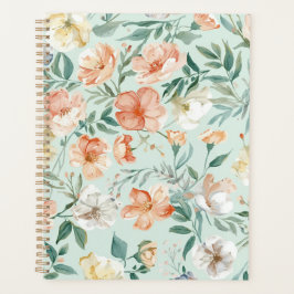 Agenda Patrón floral azul acuarela prado flor silvestre