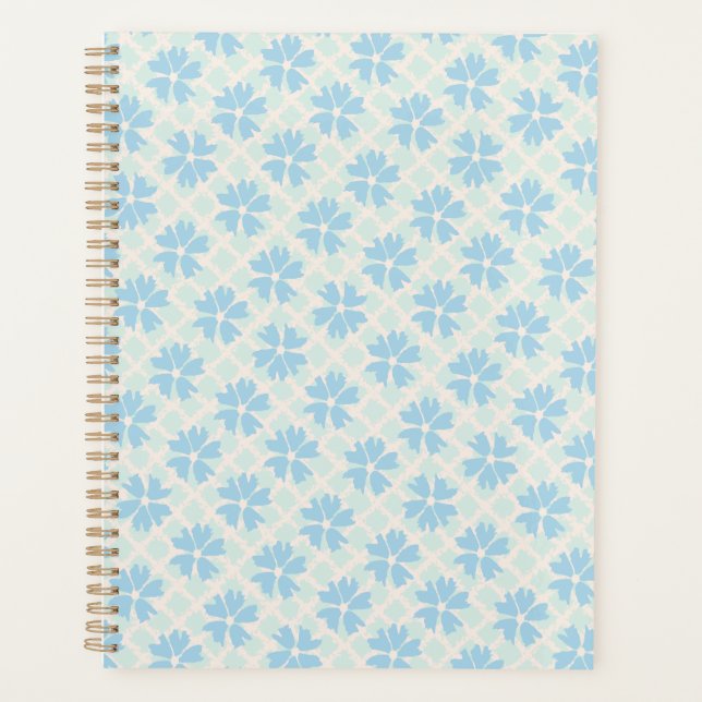 Agenda Patrón floral azul bonito Pastel (Anverso)