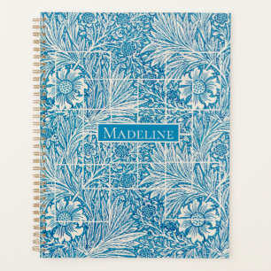 Agenda Patrón floral azul y blanco vintage