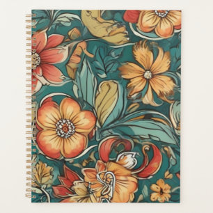 Agenda Patrón floral colorido Flores silvestres