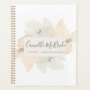 Agenda Patrón floral de acuarela pintada a mano femenina
