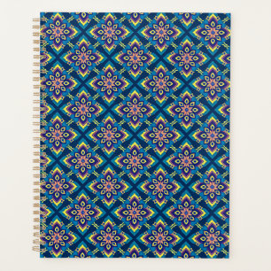Agenda Patrón floral de Boho geométrico vibrante