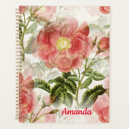 Agenda Patrón floral de camellia rosa