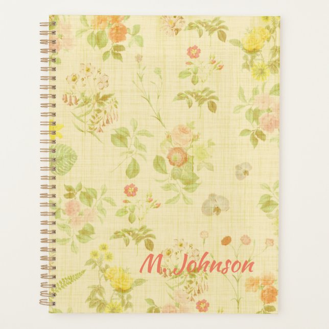 Agenda Patrón floral de estilo antiguo (Anverso)