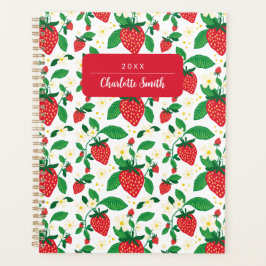 Agenda Patrón floral de fresa botánica