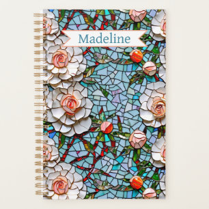 Agenda Patrón floral de imitación de Bonito personalizado