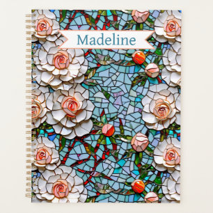 Agenda Patrón floral de imitación de Bonito personalizado