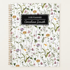 Agenda Patrón Floral de Jardín de Flores Silvestres Perso