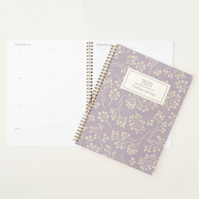 Agenda Patrón floral de Lilac elegante Personalizado mode (Demostración)