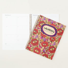 Agenda Patrón Floral de Ojo Afortunado