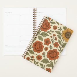 Agenda Patrón Floral de Otoño Vintage – Botánica Rústica
