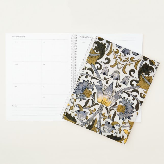 Agenda Patrón floral de William Morris Lodden: azul dorad (Demostración)