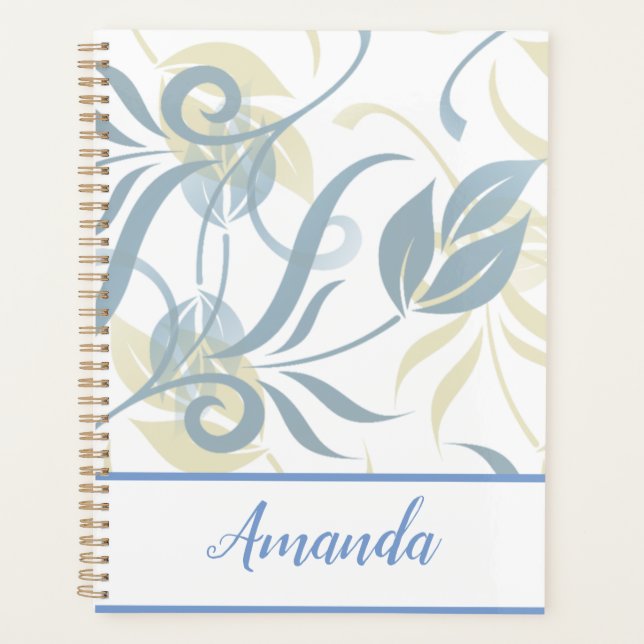 Agenda Patrón floral en azul pizarra (Anverso)