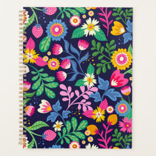 Agenda Patrón floral exótico pintado a mano
