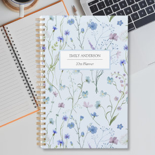 Agenda Patrón Floral Flor Silvestre Bonito Púrpura Azul 2