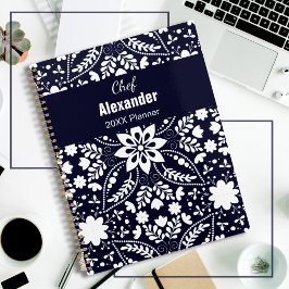 Agenda Patrón floral folclórico nórdico elegante de la ma