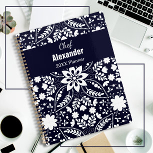 Agenda Patrón floral folclórico nórdico elegante de la ma