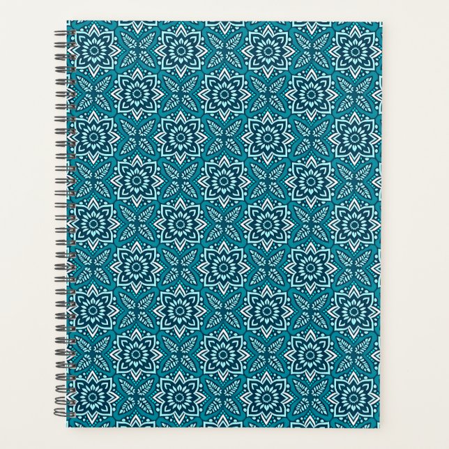 Agenda Patrón floral geométrico de Boho elegante (Anverso)