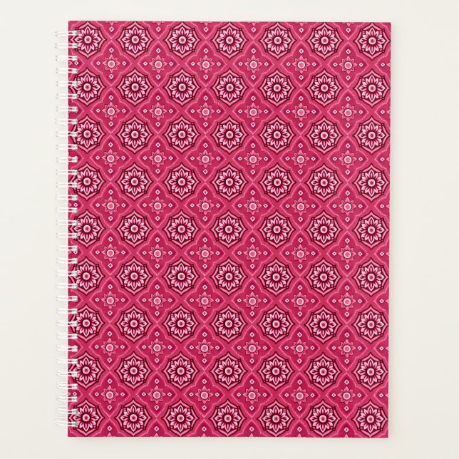 Agenda Patrón floral geométrico decorativo (Anverso)
