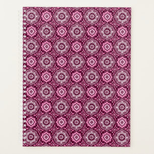 Agenda Patrón floral geométrico púrpura vintage