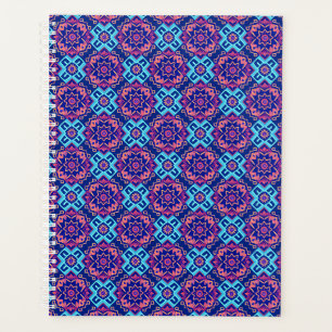 Agenda Patrón floral geométrico vibrante