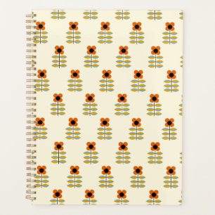 Agenda Patrón floral Naranja inspirado en Escandinavia