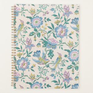 Agenda Patrón Floral Pastel de Pájaro Vintage Chinoiserie