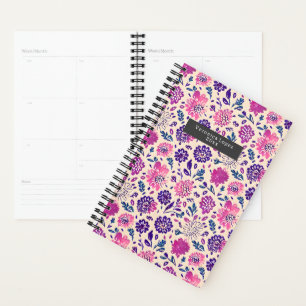 Agenda Patrón floral púrpura Boho