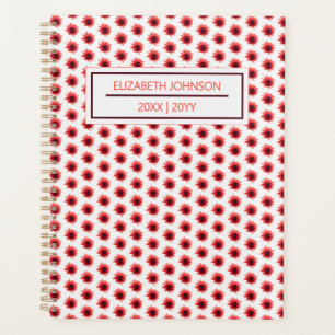 Agenda Patrón Floral Rojo Diario