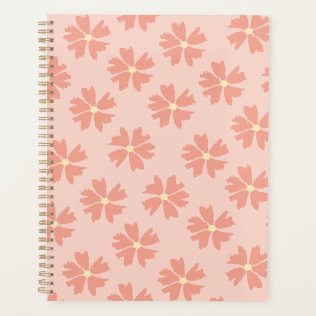 Agenda Patrón floral rosa elegante Pastel rosa (Anverso)