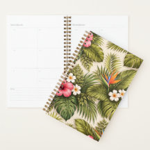 Patrón floral tropical – Hibisco, Monstera