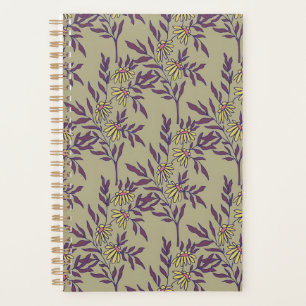 Agenda Patrón floral vibrante con margaritas amarillas
