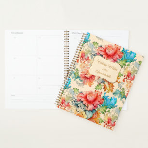 Agenda Patrón floral victoriano vintage