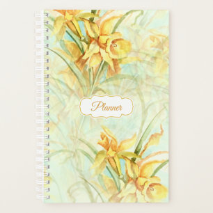 Agenda Patrón floral vintage amarillo Daffodils