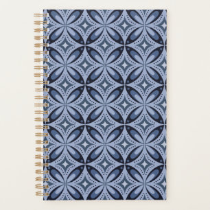 Agenda Patrón geométrico azul estilo retro