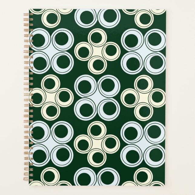 Agenda Patrón geométrico de círculos retro (Anverso)