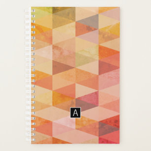 Agenda Patrón geométrico de triángulo suave Monogramado