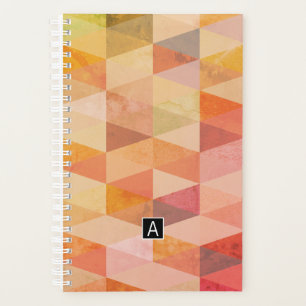Agenda Patrón geométrico de triángulo suave Monogramado