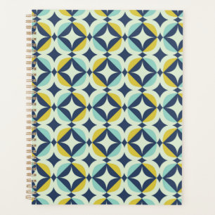 Agenda Patrón geométrico oro y azul
