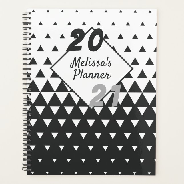 Agenda Patrón geométrico Planner de año personalizado mod (Anverso)