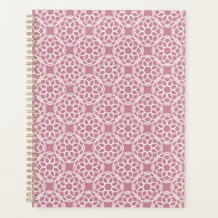 Agenda Patrón geométrico sin fisuras rosa blanco